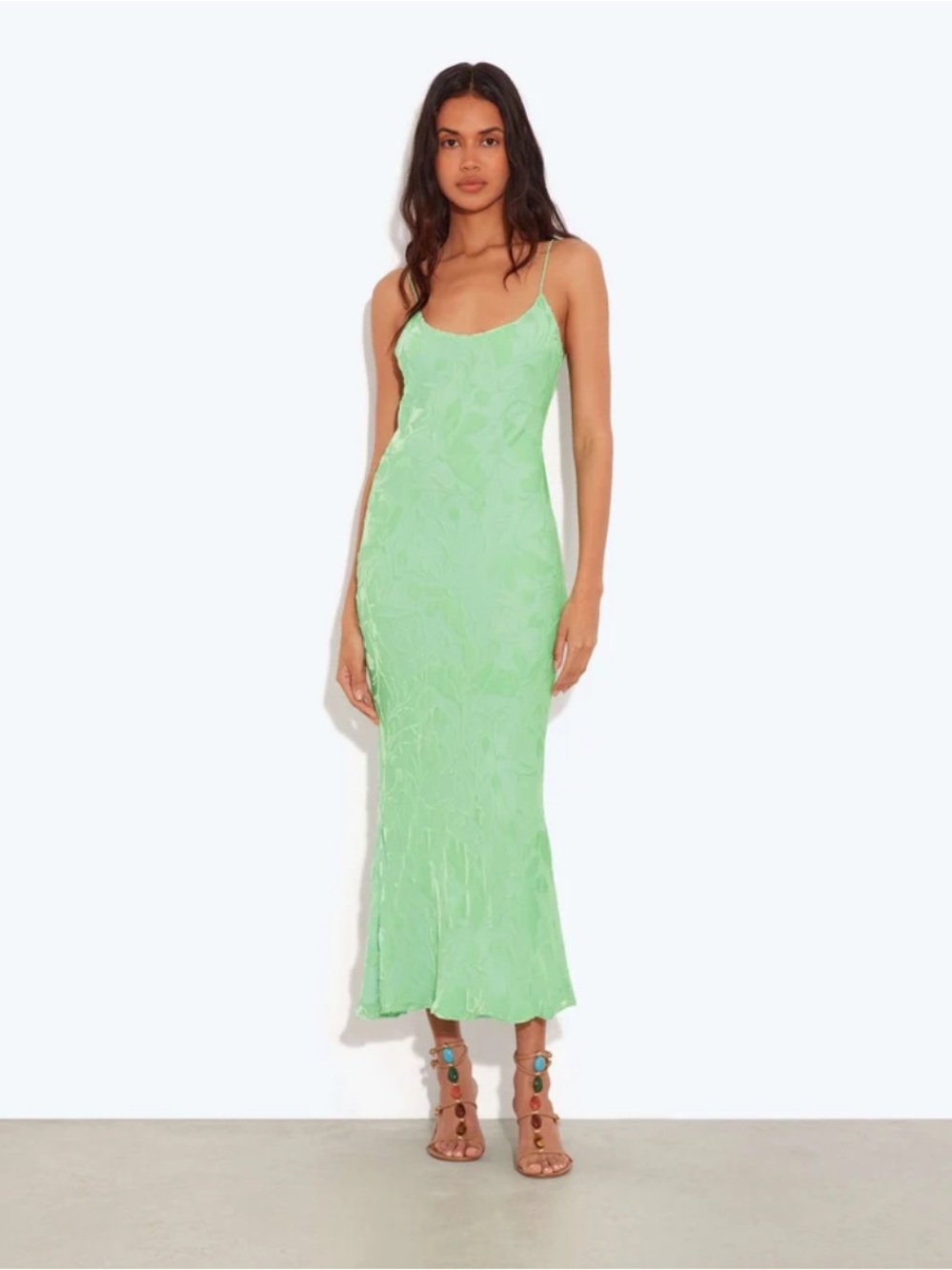 NWT Rat & Boa Eva Dress XS Green Slip Midi Dress